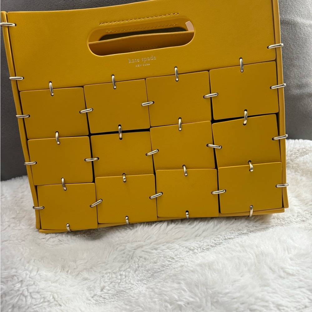 Kate Spade Mustard Woven Shoulder Bag - Picture 4 of 14